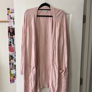 Ava & Viv Light Pink Open Cardigan